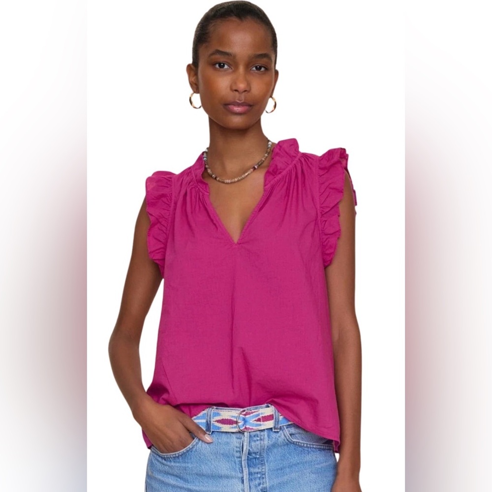 XiRENA Fuchsia Ruffle Blouse
